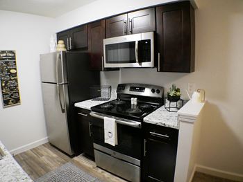 Modern kitchen with custom cabinet